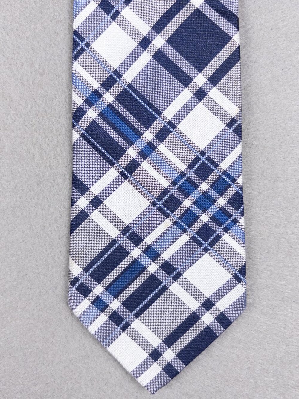 ETRO Milano Silk Tie Blue White Plaid Check Made in Italy Men's 3" Necktie